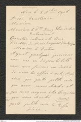 Nachlass Franz Steindachner, Brief von Gal Frères ("Gebrüder Gal") an Franz Steindachner (08.11.1906), Inv.Nr. 149.04, Seite 1